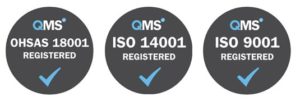 OMS OHSAS 18001 Registered, OMS ISO 14001 Registered, OMS ISO 9001 Registered